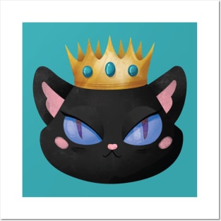 Black cat crown Posters and Art